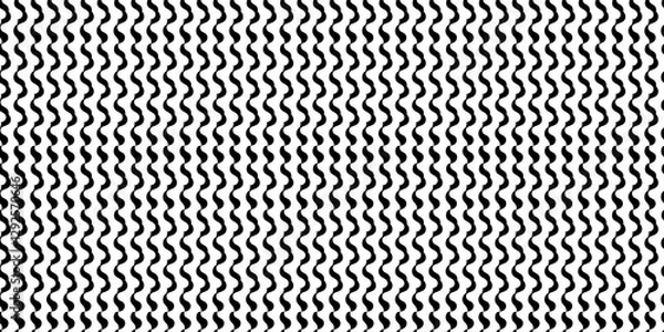 Fototapeta Stylized black and white zigzag pattern with curved lines