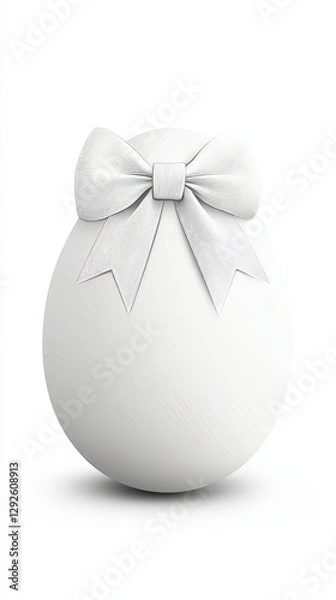 Fototapeta white Easter egg with bow