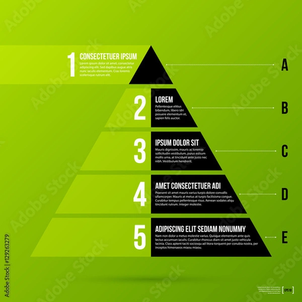 Obraz Pyramid chart template on fresh green background. Vector eps-10.