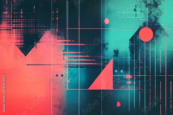 Obraz geometric background combined with retro