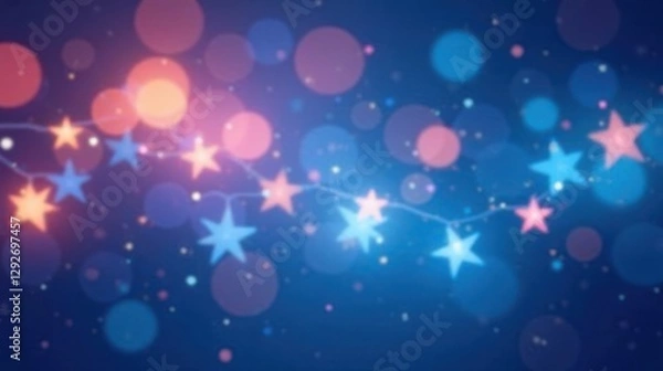 Fototapeta Enchanted Starry Lightscape A Dreamy Background of Blurred Bokeh and Festive Illumination