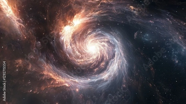 Fototapeta A massive intergalactic rift opens in the sky revealing a swirling void of cosmic energy