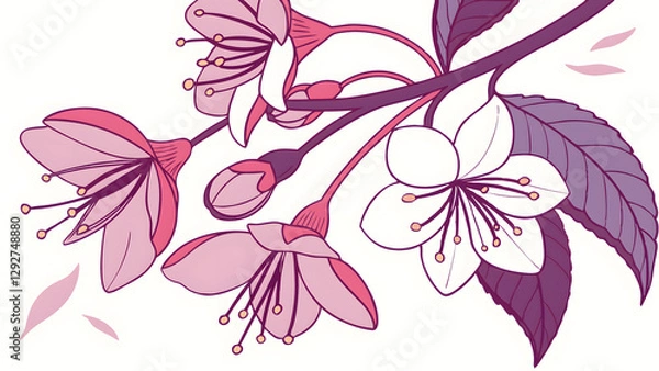 Fototapeta vector illustration of a flower