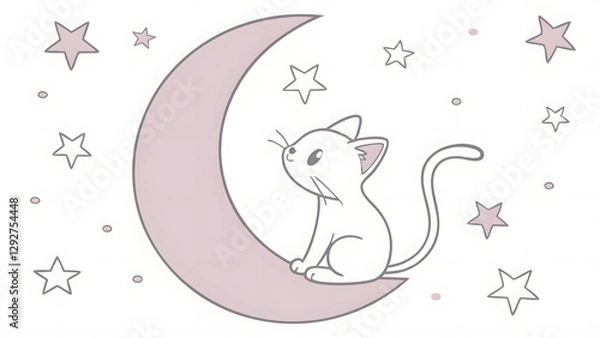 Fototapeta cat on the moon