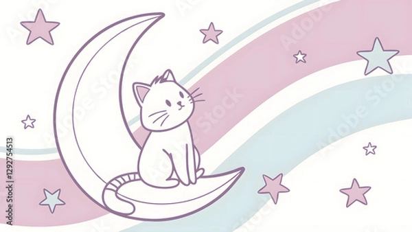 Fototapeta cat on the moon