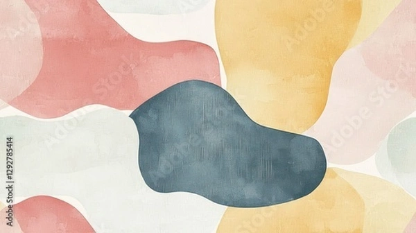 Fototapeta Abstract Colorful Shapes in Soft Pastel Tones for Artistic Design
