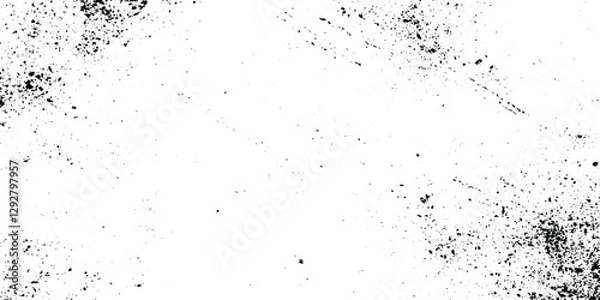 Fototapeta black scratches on white background, grunge overlay texture, abstract old and grainy grunge texture with dotted and scratched lines, Grunge background of black and white scratched and stains.