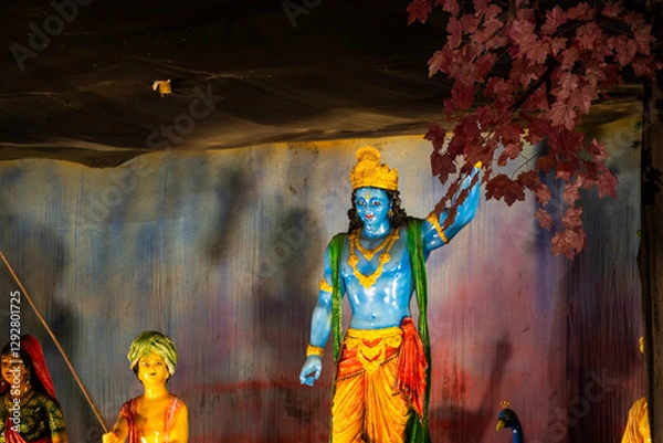 Obraz Lord Krishna Statue – A Divine Representation