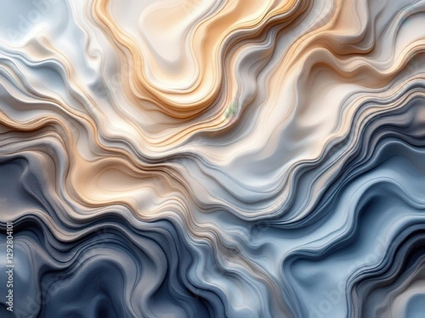 Obraz 3d abstract wave seamlessly in this dreamy abstract 3D composition. digital background, fluid dynamics, creative projects, graphic design, digital art, visual presentations.