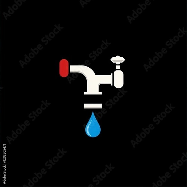 Fototapeta faucet with drop