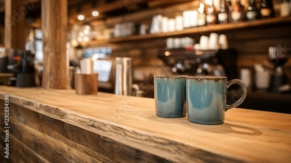 Fototapeta おしゃれなカフェとコーヒーカップ