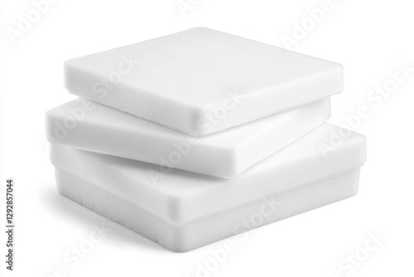 Fototapeta collection of white foam containers on a white background