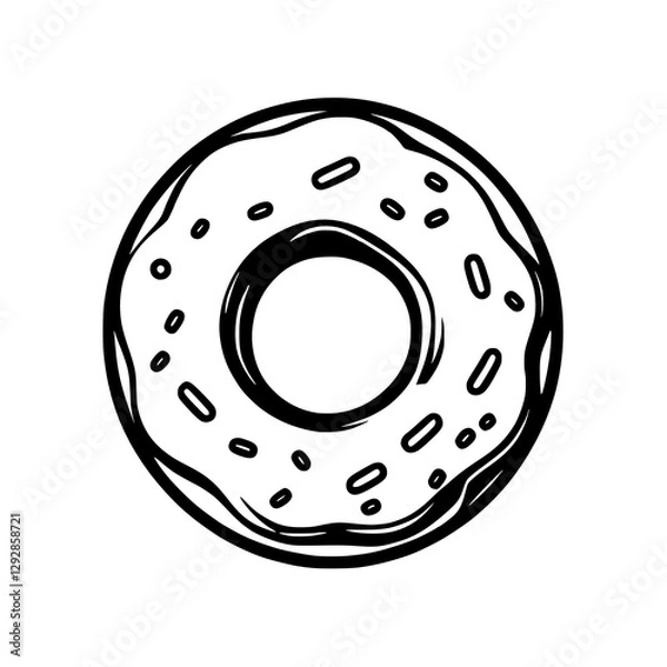Fototapeta donut icon, line style