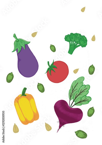 Obraz vegetables (no background)