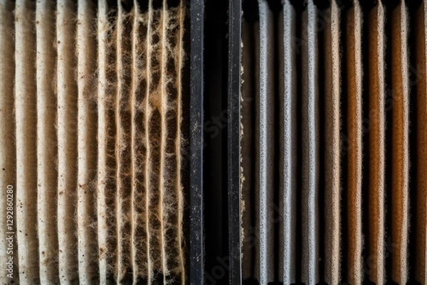 Fototapeta Comparison of clean and dirty car cabin filters