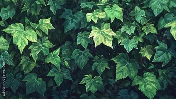 Obraz green ivy leaves background