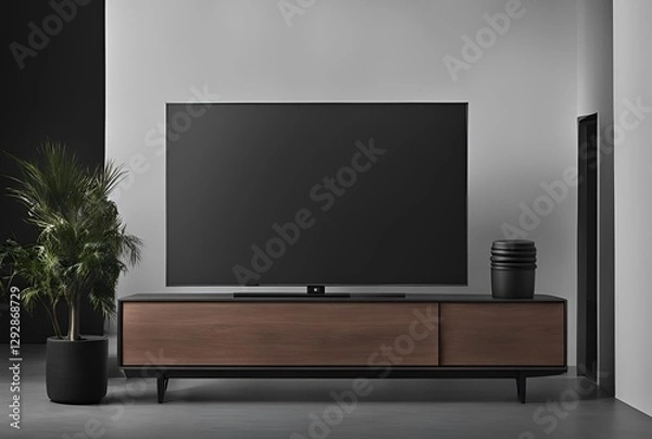 Fototapeta Flat-Screen Television with Dark Gray Frame
