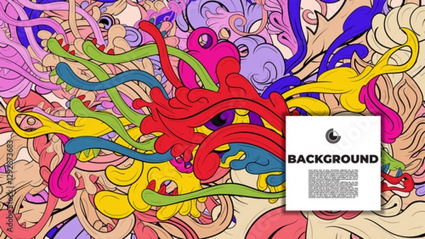 Fototapeta Stunning vector art featuring colorful abstract patterns and fractal shapes, perfect for creating eye-catching designs for posters, banners, and fabric.