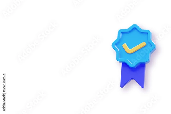 Fototapeta 3D Verify Icon With Isolated White Background
