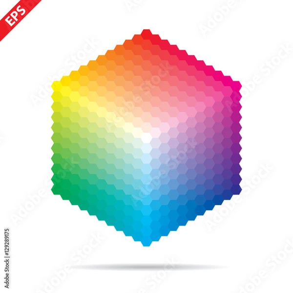 Fototapeta Vector color palette. 331 different colors in small hexagons.