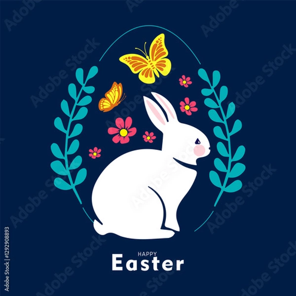 Obraz Happy easter vector illustration. it is suitable for card, banner, or poster