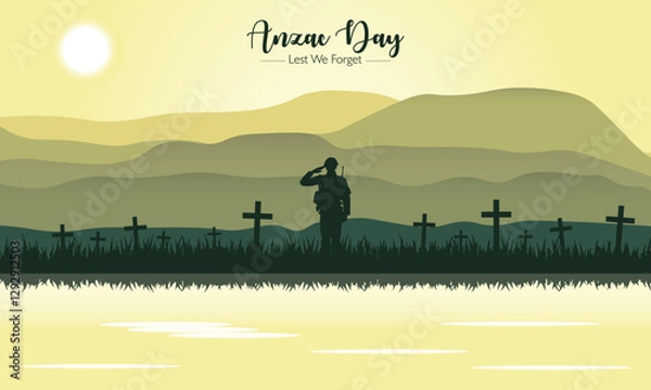 Obraz Anzac Day vector illustration. it is suitable for card, banner, or poster