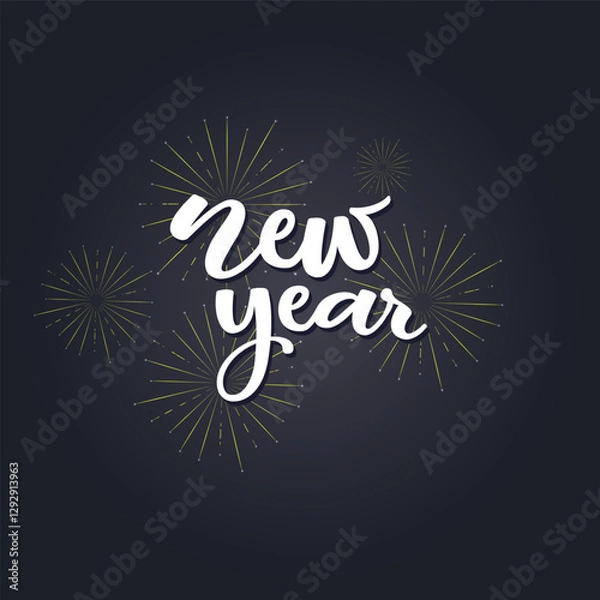 Obraz New year  vector illustration. it is suitable for card, banner, or poster