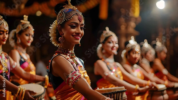 Obraz Vivacious Kandyan Dance: A Colorful Reflection of Sri Lankan Traditions