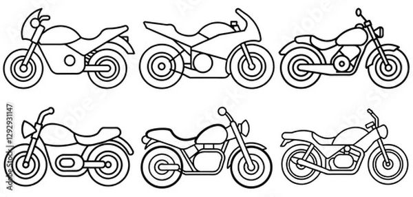 Obraz motorcycle Outline Coloring Page Printable Line Art Drawing