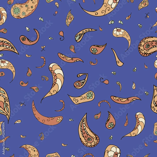 Fototapeta Seamless pattern with vintage decorative elements.