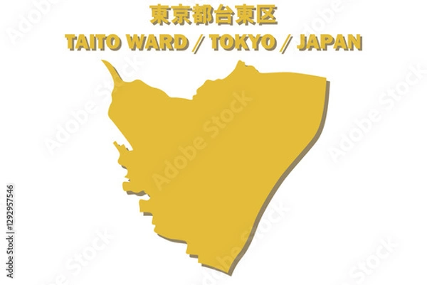 Fototapeta 東京都台東区ベクターイラストマップ