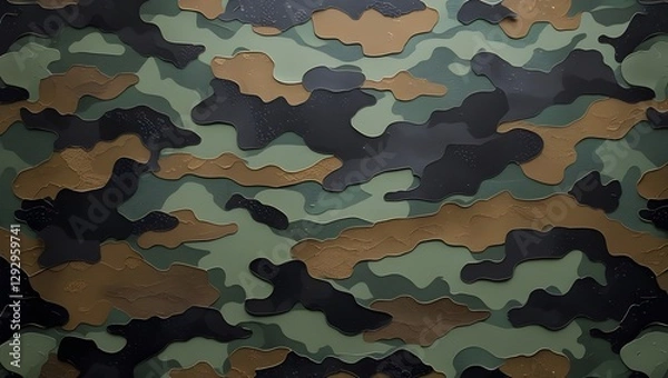 Fototapeta Seamless army camouflage fabric pattern