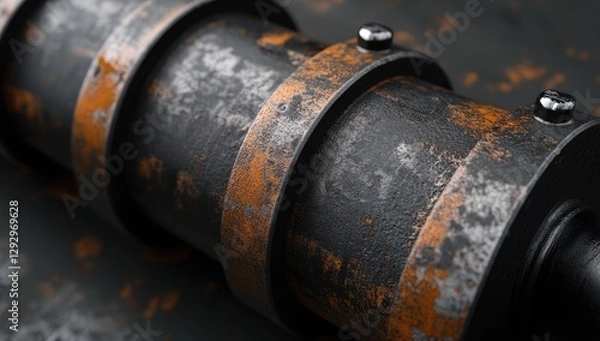 Obraz Rusty metal cylinder close-up