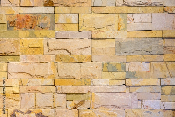Obraz Brick wall in yellow pastel tone
