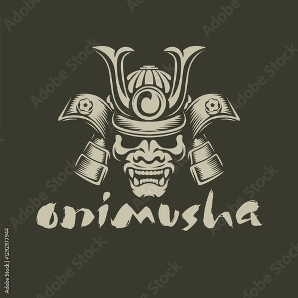 Obraz japanese samurai vector tshirt illustration