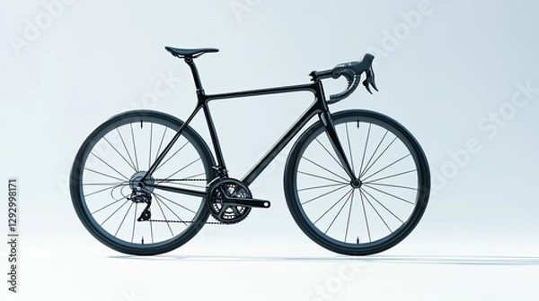 Fototapeta Advanced road bike model, perfect for competitive racing, with branding space on the sleek frame, isolated on white.