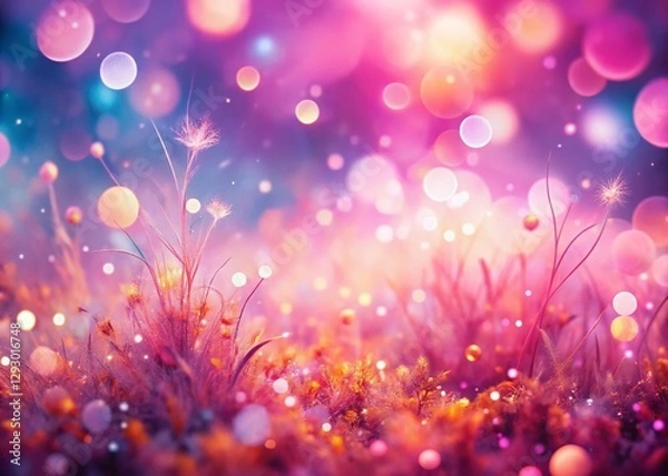 Fototapeta Dreamy Pink Bokeh Background: Abstract Surreal Photography
