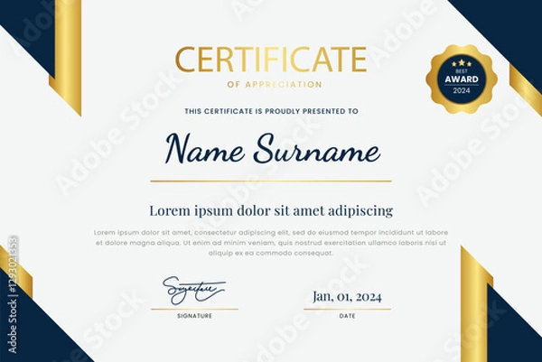 Fototapeta Elegant Certificate Template Design