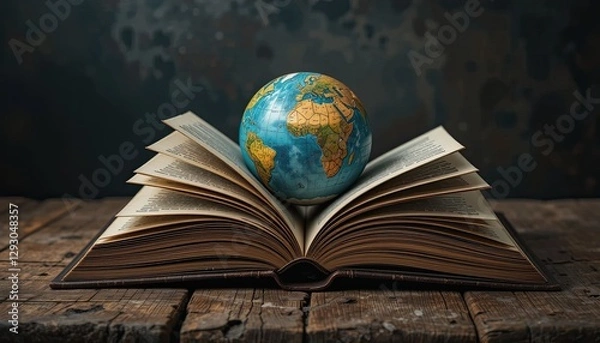 Obraz open book with earth globe