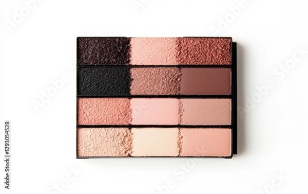 Fototapeta A beautiful palette of blushes displayed together to showcase a range of shades for perfect makeup application