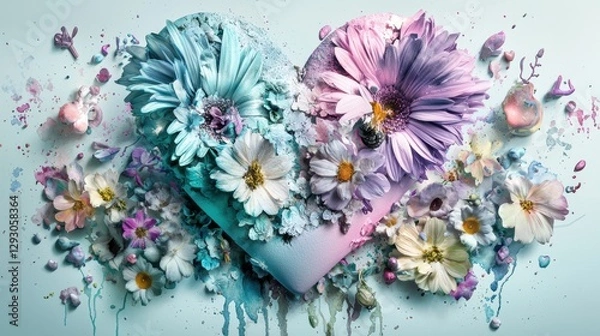 Fototapeta A Heart of Flowers