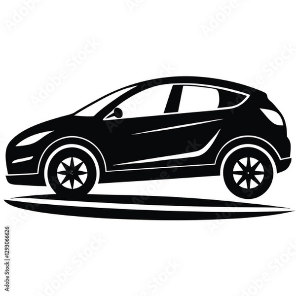 Fototapeta Modern Crossover Car Vector Illustration | AI, EPS Format