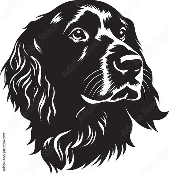 Obraz Boykin Spaniel Silhouette Vector Illustration White Background