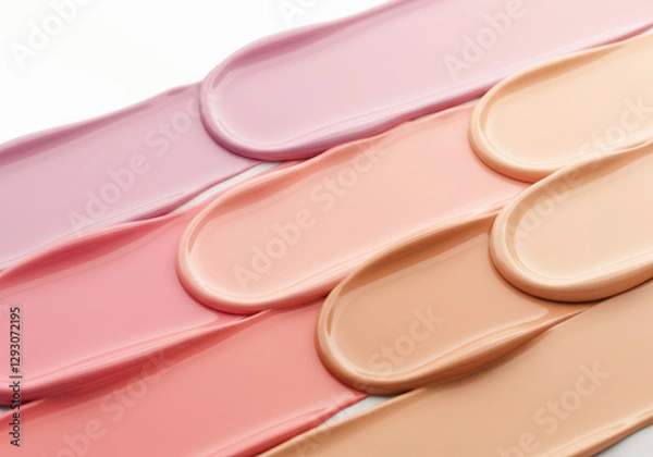 Fototapeta 瑞々しいファンデーションとコントロールカラーのクローズアップ