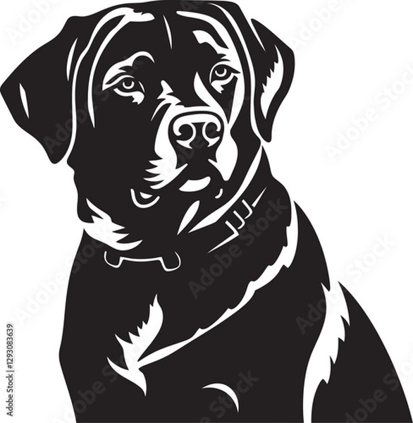 Obraz Chesapeake Bay Retriever Silhouette Vector Illustration White Background