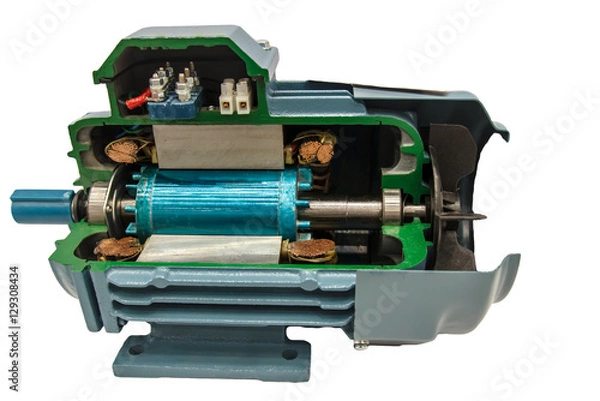 Obraz Opened electric motor on the white background