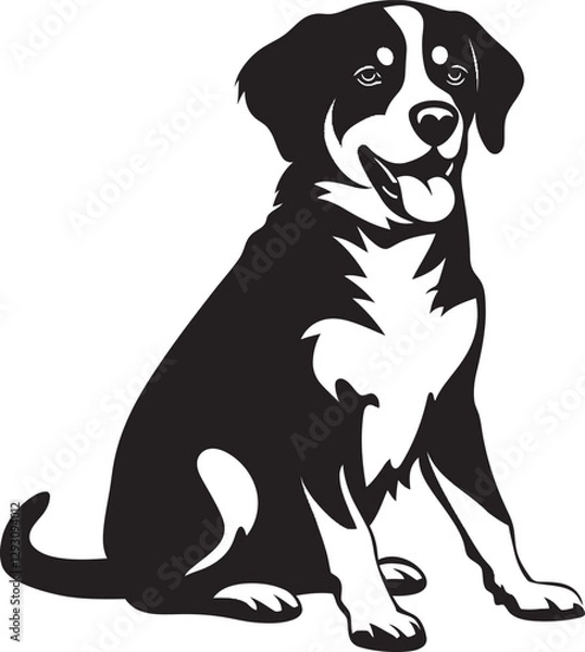 Obraz Entlebucher Mountain Silhouette Vector Illustration White Background