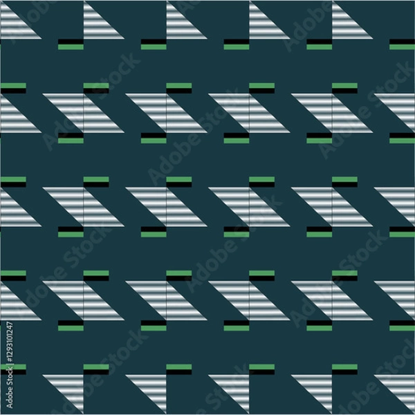 Fototapeta Abstract seamless geometric shapes pattern vector artwork. geomatrical rectangular print. Design for fashion, fabric, textiles industry, web, wrapping, duvet cover, flooring, wallpaper, and background