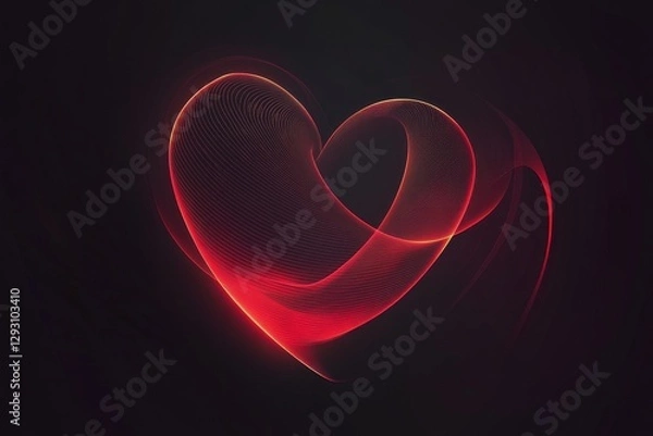 Fototapeta Radiant Red Heart Vector with Glowing Effect