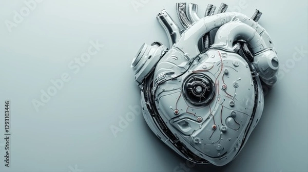Fototapeta Elegant metal heart sculpture with intricate details and a smooth finish, symbolizing love and affection for decor